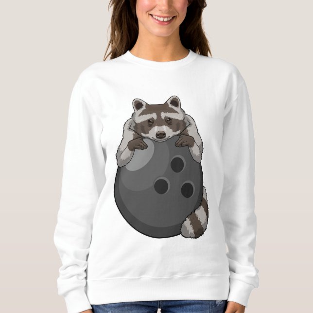 Raccoon at Bowling with Bowling ball Sweatshirt (Front)