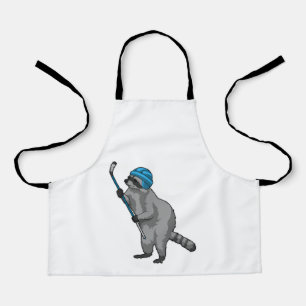 Raccoon at Ice hockey with Ice hockey stick Apron