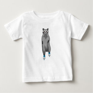 Raccoon at Ice skating with Ice skates Baby T-Shirt