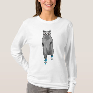 Raccoon at Ice skating with Ice skates T-Shirt