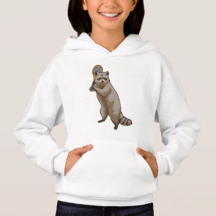 Raccoon at Tennis with Tennis racket Hoodie