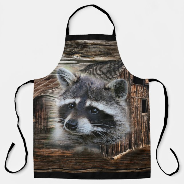 Raccoon At The Old Barn Apron (Front)