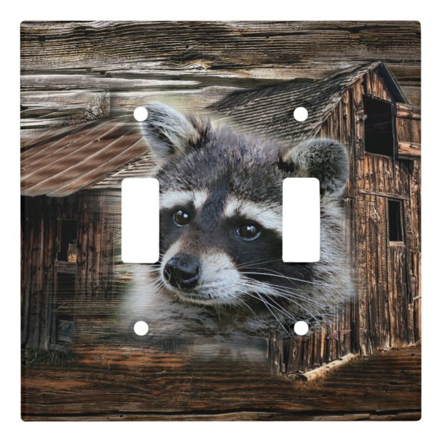 Raccoon At The Old Barn Light Switch Cover (Front)