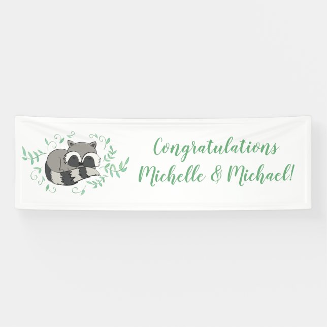 Raccoon Baby Shower Banner (Horizontal)