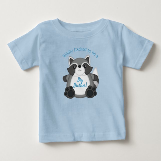 Raccoon Baby Shower Blue Baby T-Shirt (Front)