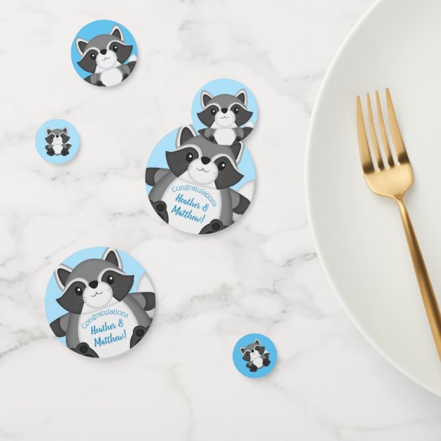 Raccoon Baby Shower Blue Confetti (Group)