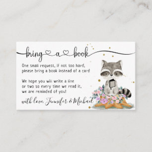 Raccoon Baby Shower Bring a book Enclosure Card