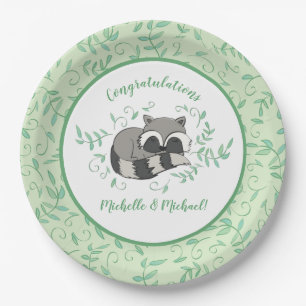 Raccoon Baby Shower Paper Plates