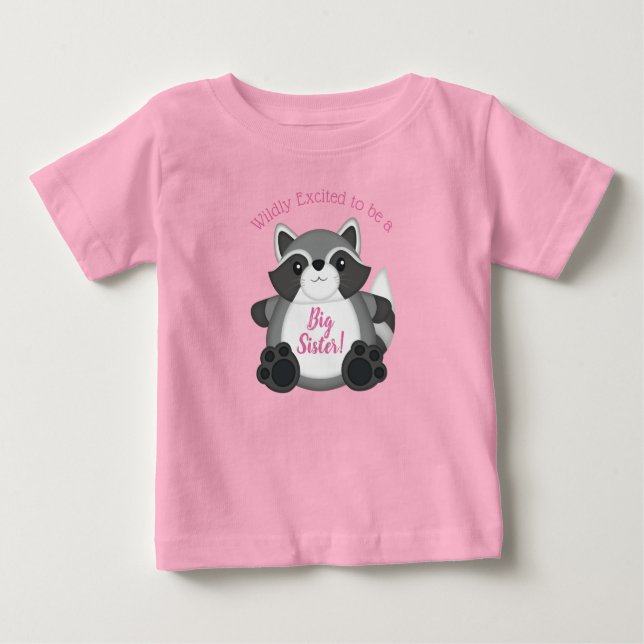 Raccoon Baby Shower Pink Baby T-Shirt (Front)