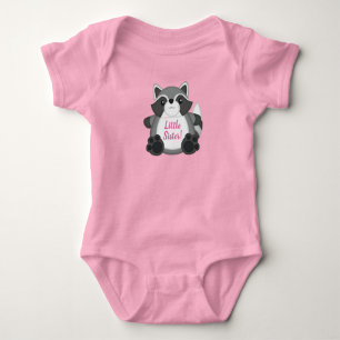 Raccoon Baby Shower Pink Bodysuit