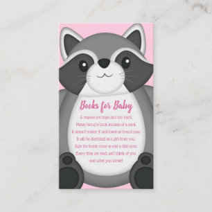 Raccoon Baby Shower Pink Enclosure Card