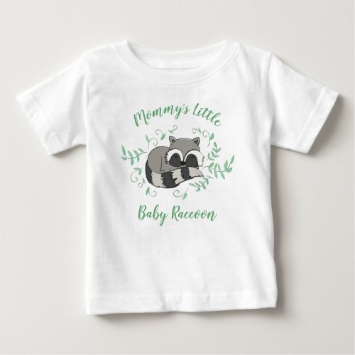 Raccoon Baby Shower Woodland Animals Baby T_Shirt