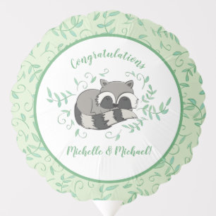 Raccoon Baby Shower Woodland Animals Balloon