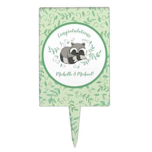 Raccoon Baby Shower Woodland Animals Cake Topper