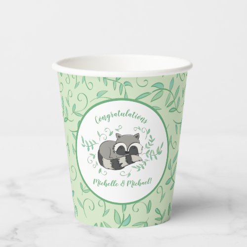 Raccoon Baby Shower Woodland Animals Paper Cups