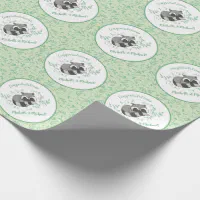 Raccoon Baby Shower Woodland Animals Wrapping Paper