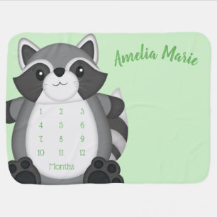 Raccoon Baby Shower Woodland Blanket