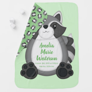 Raccoon Baby Shower Woodland Blanket