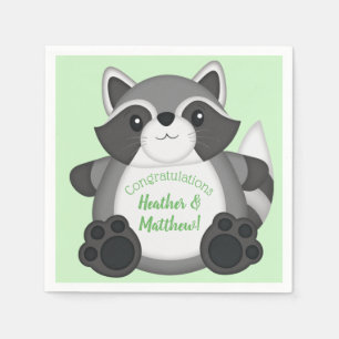Raccoon Baby Shower Woodland Napkins