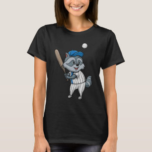 Raccoon Baseball Coach Sports Animal Trash Panda T-Shirt