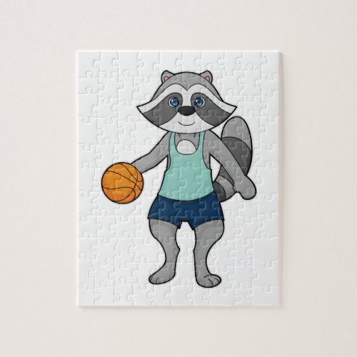 Raccoon Basketball player Basketball Jigsaw Puzzle