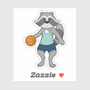 Raccoon Basketball player Basketball Sticker