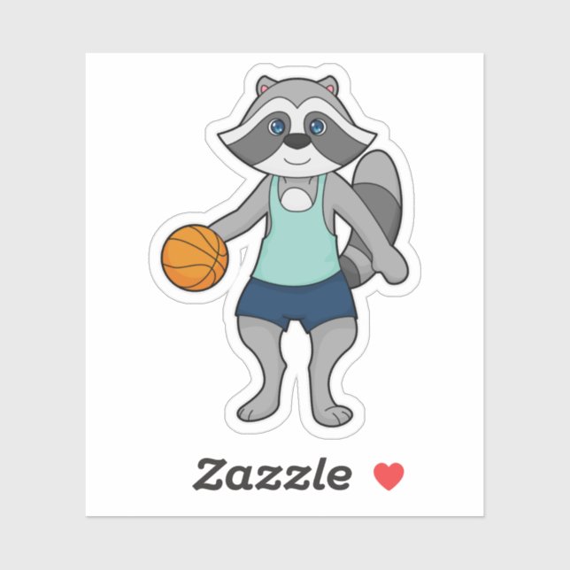 Raccoon Basketball player Basketball Sticker (Sheet)
