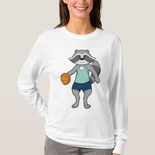 Raccoon Basketball player Basketball T_Shirt