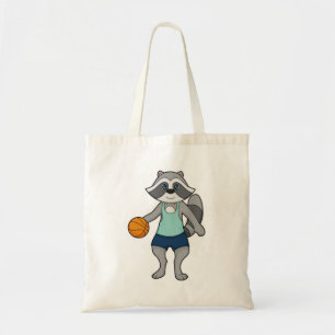 Raccoon Basketball player Basketball Tote Bag