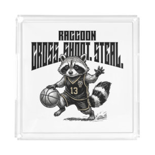 Raccoon Basketball Star - Cross Shoot Steal Graph Acrylic Tray