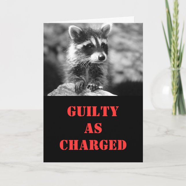 Raccoon Belated Birthday Card (Front)