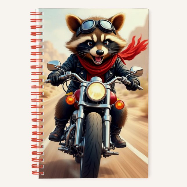 Raccoon Biker, author Natasha Us   Notebook (Front)
