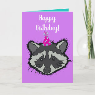 Raccoon Birthday card