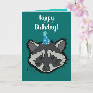 Raccoon Birthday card