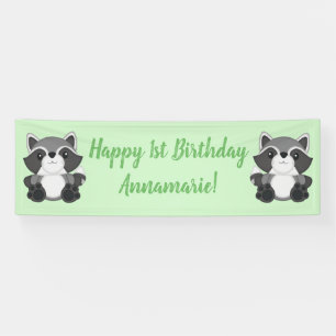 Raccoon Birthday Party Banner