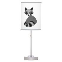 Raccoon Black and White Illustration Table Lamp