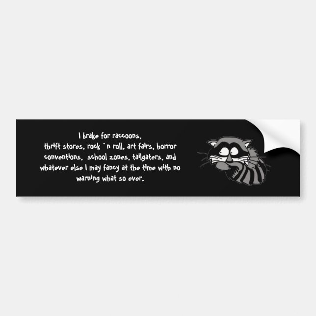 Raccoon Bumper Sticker (Front)