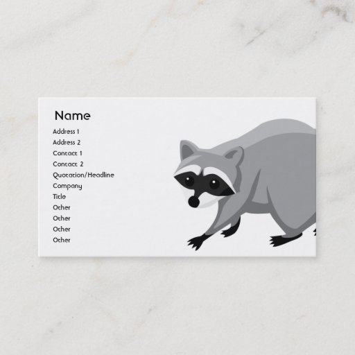 Customizable Raccoon - Business Business Cards