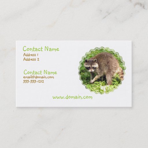 Customizable Raccoon Business Card