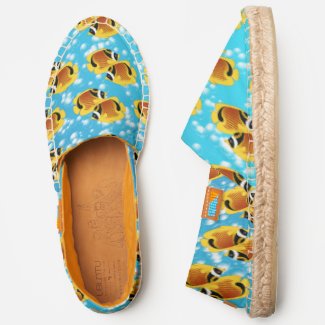 Raccoon Butterflyfish in Bubbly Water Espadrilles