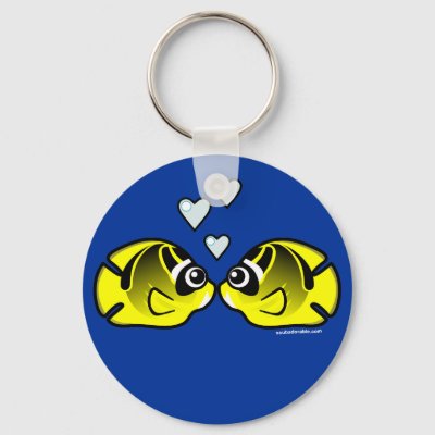 Raccoon Butterflyfish Love Keychain