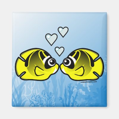 Raccoon Butterflyfish Love Magnet