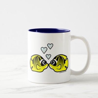 Raccoon Butterflyfish Love Two-Tone Coffee Mug
