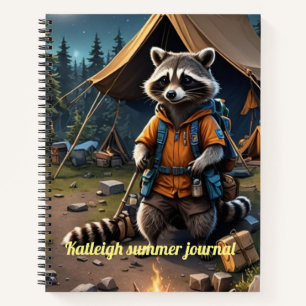 raccoon camping adventure notebook