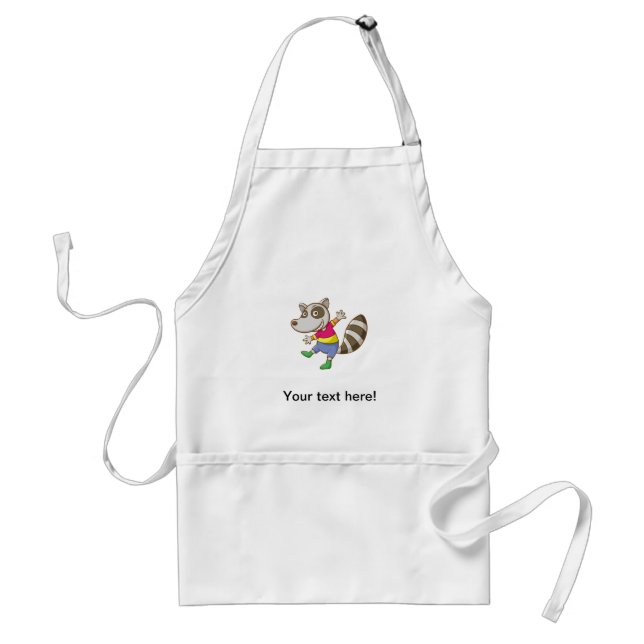 Raccoon cartoon adult apron (Front)