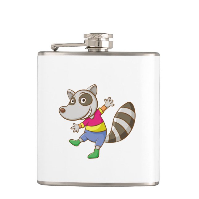 Raccoon cartoon flask (Front)