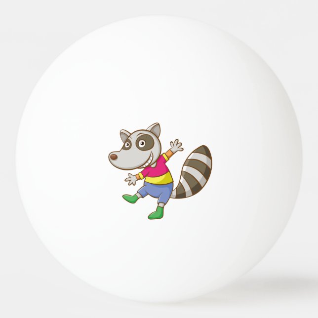 Raccoon cartoon ping pong ball (Back)