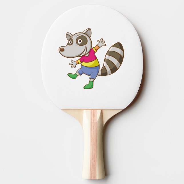 Raccoon cartoon ping pong paddle (Back)