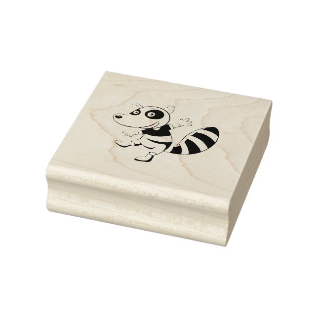 Raccoon cartoon rubber stamp (Stamp)