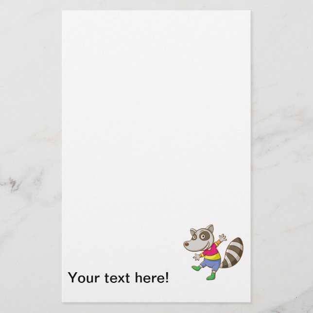 Raccoon cartoon stationery (Front)